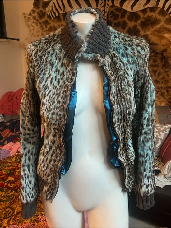 Vintage Jackets & Blazers - Authentic vintage 70’s dyed ocelot fur print bomber jacket